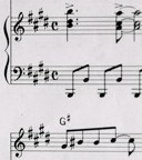 シャープ4つの楽譜